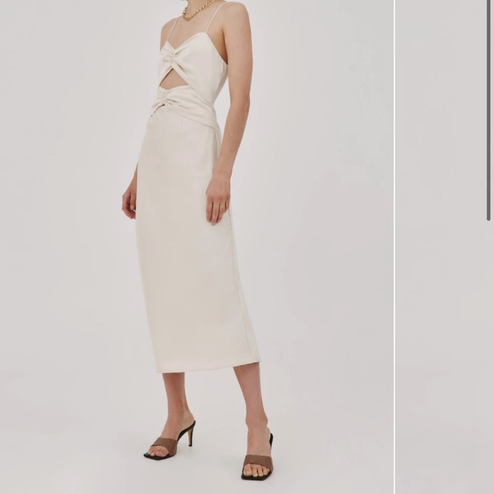 Cmeo collective ecru slip dress